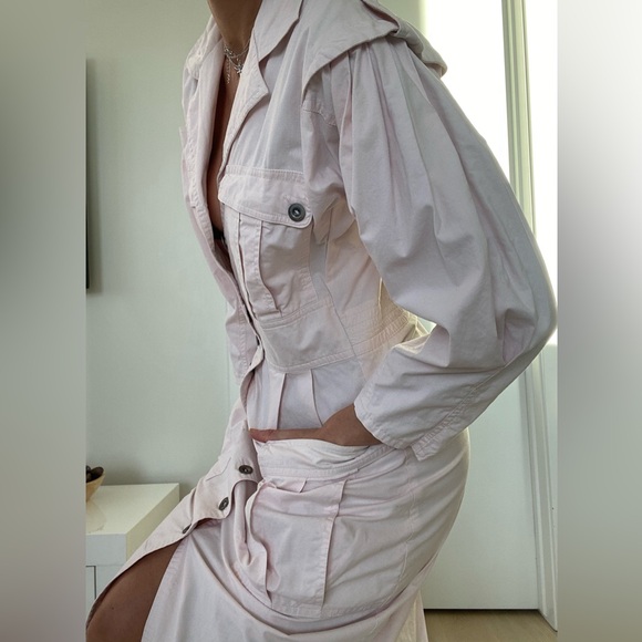 VINTAGE 80’s utility dress Size S/M new-like condition 100% thick cotton - Picture 6 of 16